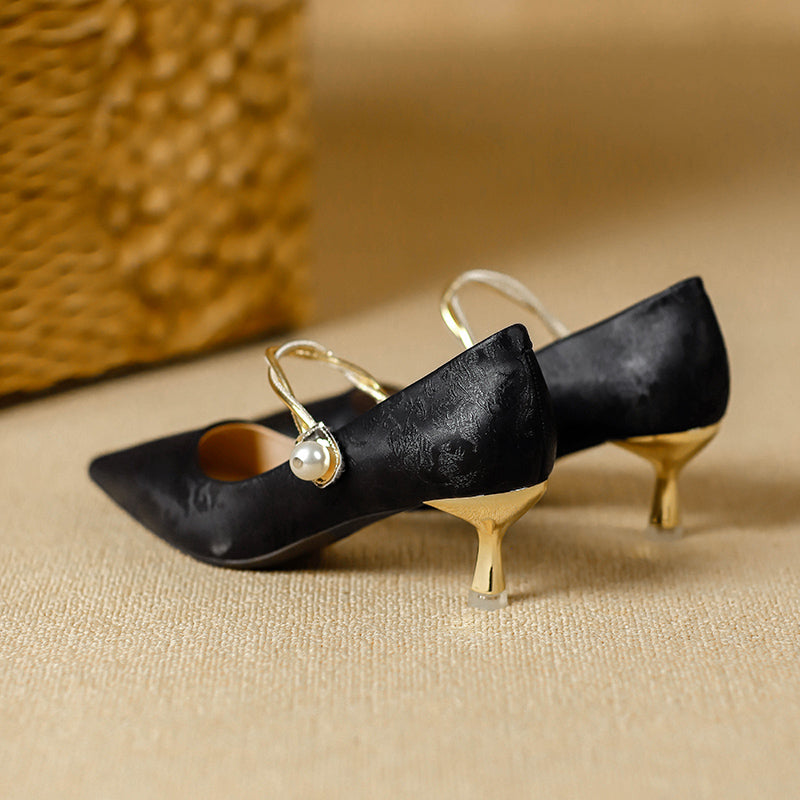 Evelyn | Elegant Pearl-Heel Pumps