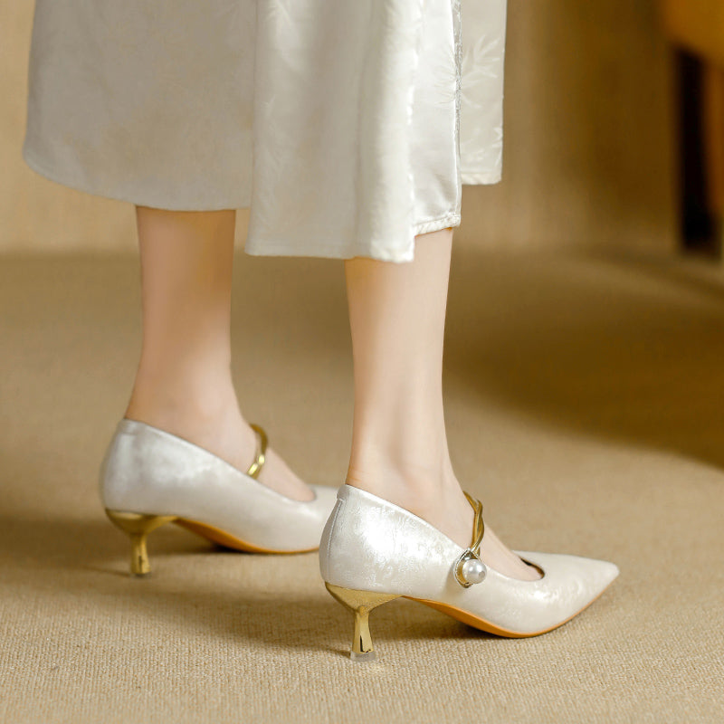 Evelyn | Elegant Pearl-Heel Pumps