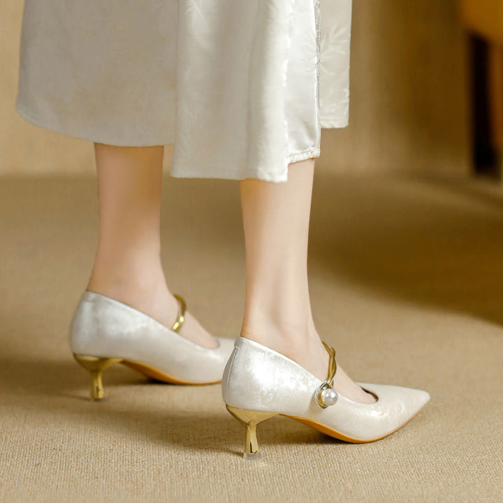 Evelyn | Elegant Pearl-Heel Pumps