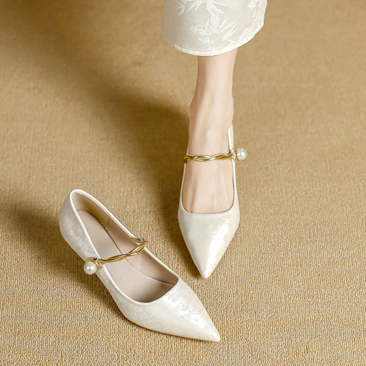 Evelyn | Elegant Pearl-Heel Pumps