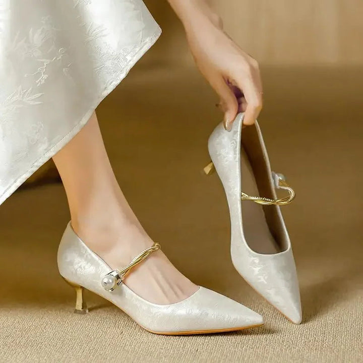 Evelyn | Elegant Pearl-Heel Pumps