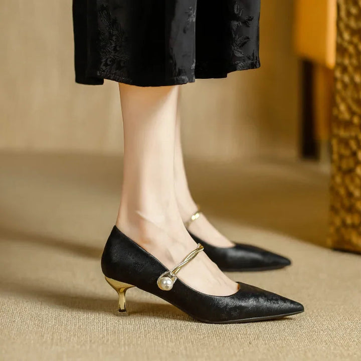 Evelyn | Elegant Pearl-Heel Pumps