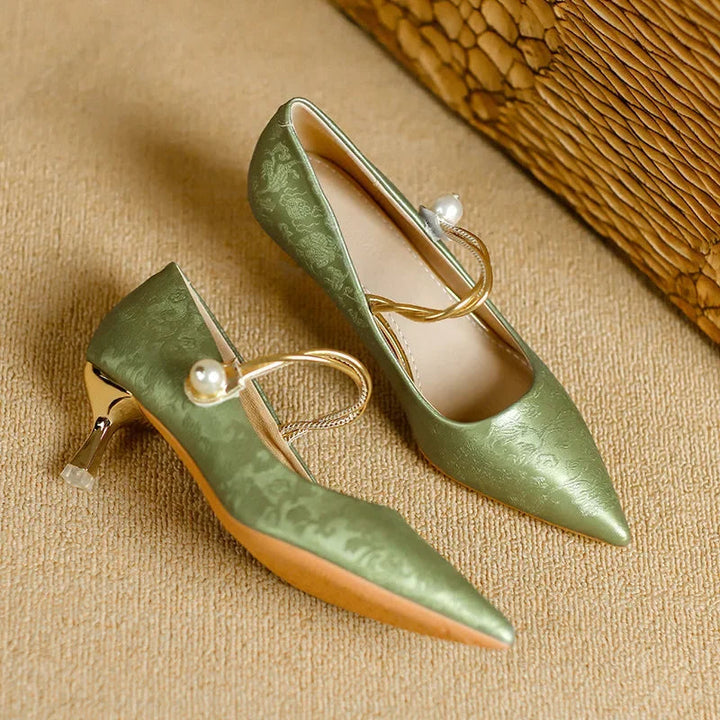 Evelyn | Elegant Pearl-Heel Pumps