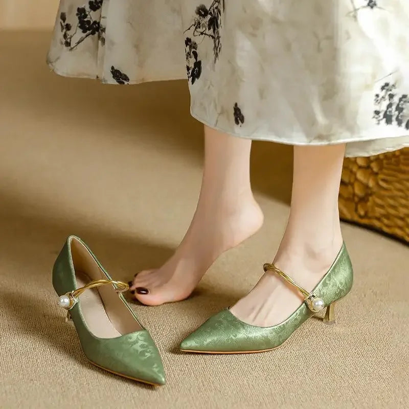 Evelyn | Elegant Pearl-Heel Pumps