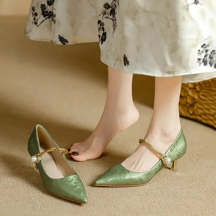 Evelyn | Elegant Pearl-Heel Pumps