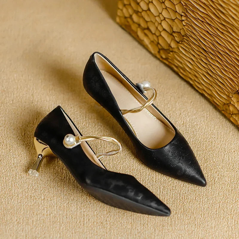Evelyn | Elegant Pearl-Heel Pumps