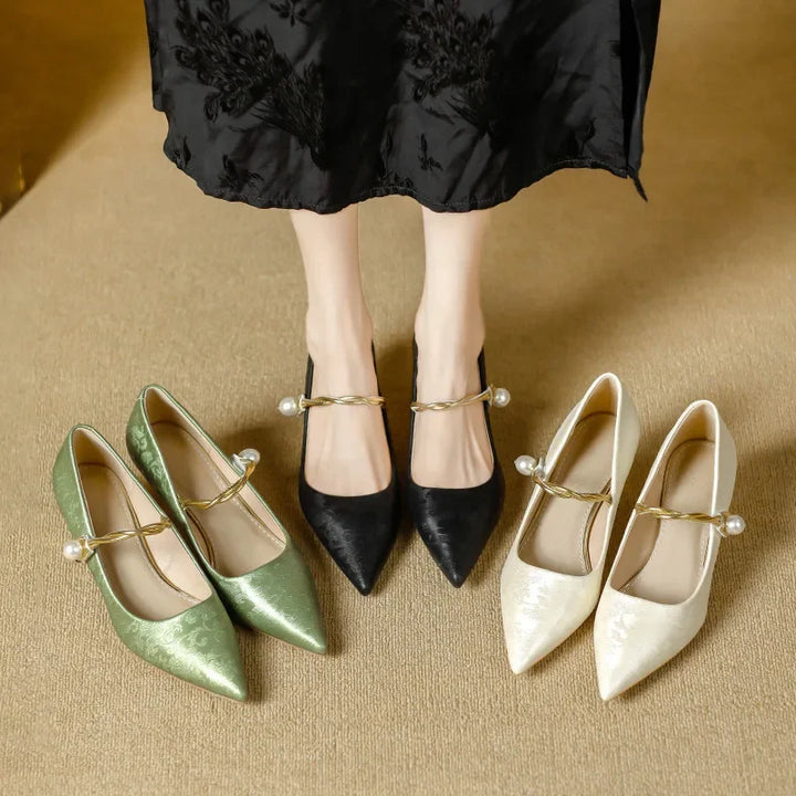 Evelyn | Elegant Pearl-Heel Pumps